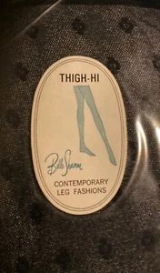 Vintage Nylon Stockings Belle Sharmeer Theigh High Navy Blue Medium Florette - Picture 1 of 4