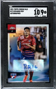 2021 Topps Chrome Refractor MLS #174 Ricardo Pepi Auto SGC 10/9 - Picture 1 of 2
