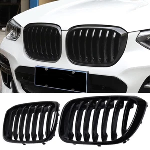 Parrilla renal negra parachoques delantero 2 piezas para BMW X3 G01 X4 G02 Gloos 2018-2021 - Imagen 1 de 11