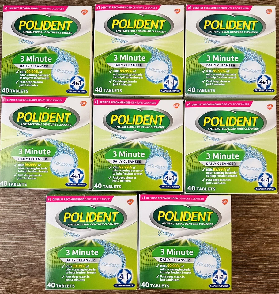 Polident 3 Minute Denture Cleanser Tablets MINT 40ct 310158053064