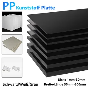 Polypropylen Kunststoff Platte PP Kunststoffplatten Bogen Zuschnitt Dicke 1-30mm - Picture 1 of 10