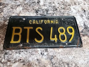 1963 California License Plate Tag  BTS 489 - Picture 1 of 2