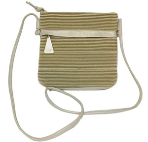 Bolso Bandolera Vintage Americana by Sherif Brillante Acanalado Taupe 8" - Imagen 1 de 12