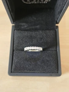 Platinum Ring with Natural Oval Diamonds Half Eternity Band 1.31ct - Picture 1 of 17