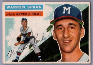 1956 Topps Set-Break # 10 Warren Spahn VG-VGEX - Foto 1 di 2