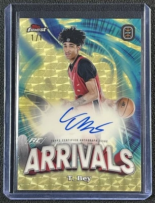 TYLER BEY 2022-23 TOPPS FINEST OTE #FAA-TB ROOKIE ARRIVALS SUPERFRACTOR AUTO 1/1 - Image 1 of 2