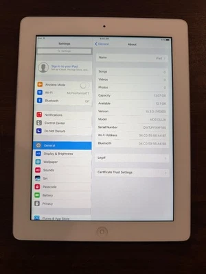Apple iPad 4th Gen A1458 16GB MD513LL/A 9.7" WiFi White/Silver Works Great! - Image 1 of 4
