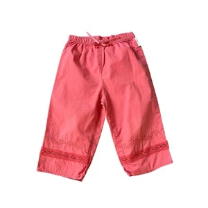 Girls 3T Mary Kate & Ashley Coral Wide Leg Casual Pants Embroidered Lace Detail - Picture 1 of 5