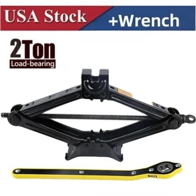 2 Ton Scissor Jack Car SUV Garage Tire Wheel Lug Wrench Tool Kit US - Image 1 of 4