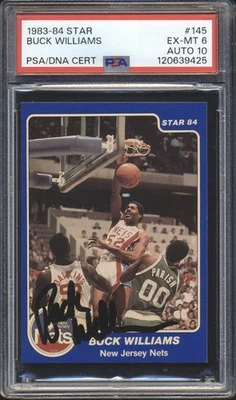 Autógrafo estrella Buck Williams 1983-84 novato #141 firmado PSA 6 PSA/DNA automático 10 Foto 1 de 2