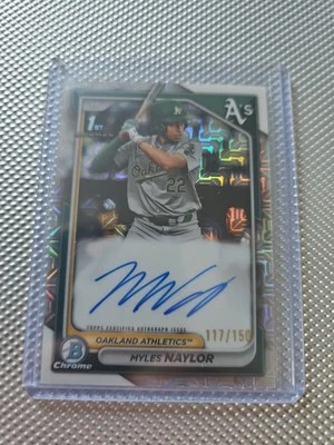 2024 Bowman Chrome Kyle Naylor 1st Refractor Mojo Rc Auto /150 - Image 1 of 2