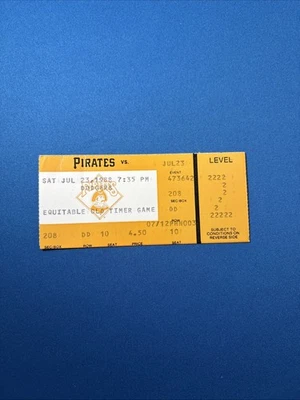 23 июля 1988 Pirates Dodgers билет заглушка Тим Лири выиграть  - Изображение 1 из 2