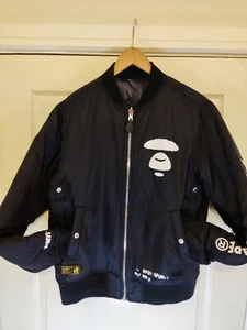 AAPE BY A BATHING APE APUNVS Reversible Bomber Jacket Quilted Size Large Black - Picture 1 of 12