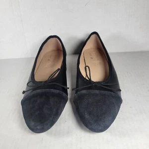 Zapatos planos de ballet de cuero y gamuza negros esmeralda para mujer talla 37 EE. UU. 6/6,5 - Imagen 1 de 8