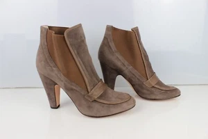 ESCALONA T 40 Bottines talons tout cuir taupe Très bon état - Imagen 1 de 13