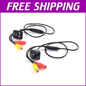 Rainproof 2-Piece Car Side View Cameras with Mirrored Image & Installation Kit - Picture 1 of 9