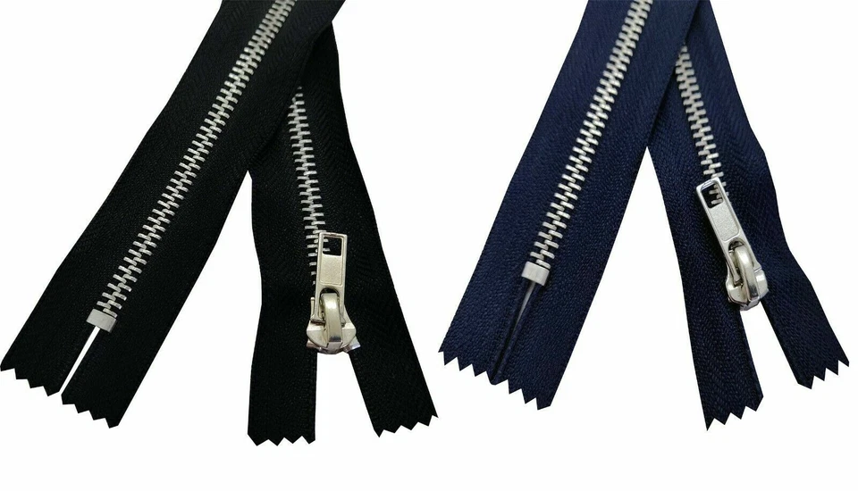 Metal Silver-Teeth Zip For Trousers Jeans Replacement Zipper Closed-End UK