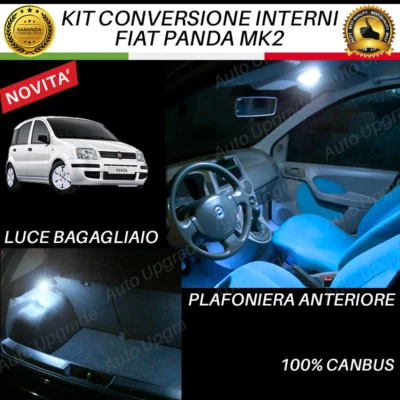 KIT FULL LED INTERNI PER FIAT PANDA MK2 CONVERSIONE PLAFONIERA + BAGAGLIAIO - Immagine 1 di 3