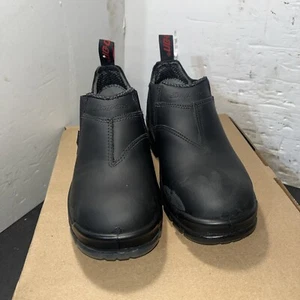 Snap On Tools Shoes Work Boots Mens 7 Black Leather 4” Slip On Soft Toe New - Picture 1 of 4