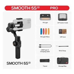 ZHIYUN Smooth 5SAi Pro 3-Axis Gimbal Stabilizer Fill Light for iPhone Smartphone - Picture 1 of 13