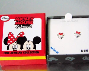 Disney Sterling Silver Mickey's MINNIE MOUSE PIERCED EARRINGS Childrens Stud - Picture 1 of 6