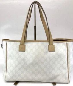 Gucci GG Supreme White Tote Bag Women's Nice Luxury Bag Fast Shipping - Picture 1 of 14