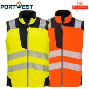 PORTWEST Hi Vis PW3 Softshell wasserdicht Bodywarmer Weste Sicherheit Arbeitskleidung PW325 - Bild 1 von 10