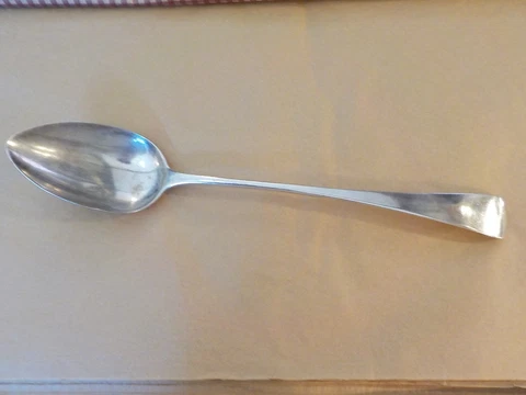 Antique English Sterling Silver Stuffing/ Serving Spoon 11-1/2 inches Cover