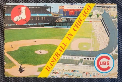 VINTAGE BASEBALL IN CHICAGO POSTCARD WHITE SOX PARK & WRIGLEY FIELD Cover