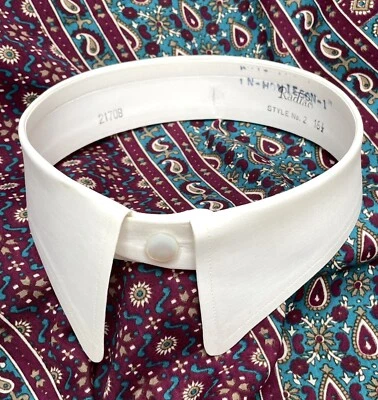 Camisa Radiac cuello talla 16.5 puntas redondeadas rígida desmontable vintage años 50 Foto 1 de 3