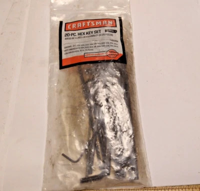Craftsman 20 Piece Long and Short Arm Hex Key Allen Key Set SAE 9 46696A USA NOS - Image 1 of 4