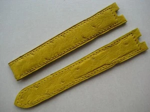 GENUINE MUST DE CARTIER WATCH STRAP BAND 16 x 14mm YELLOW OSTRICH SKIN LEATHER - Picture 1 of 10