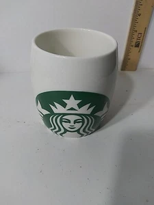 Starbucks 14 oz 2010 Mermaid Siren Logo White Ceramic Barrel Coffee Mug  - Picture 1 of 4