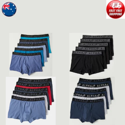 Mens Cotton Trunks Elastic Waistband Trunks 5 Pack Double Layered Pouch Trunks - image 1 of 1