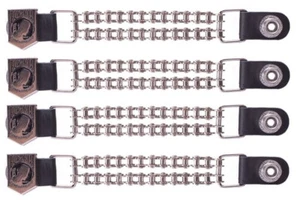4PC MOTORCYCLE POW/MIA DESIGN YOU ARE NOT FORGOTTEN CHROME VEST EXTENDER - DD49 - Picture 1 of 3