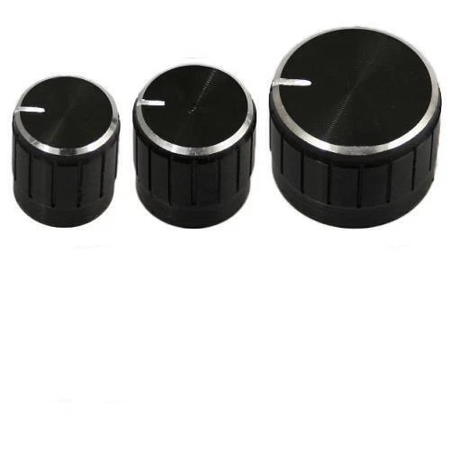 10x ALU Drehknopf schwarz für Achse 6mm Potentiometer Potiknopf Drehknöpfe - Bild 1 von 1