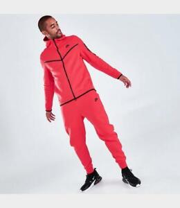 Nike Tech Fleece SET Red FZ Hoodie Jacket & Pants Joggers Sweats  Men's M Medium