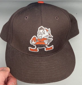 Cleveland Browns Brownie Elf NFL Fitted Hat by Mitchell & Ness, 7 3/4", Brown - Picture 1 of 6