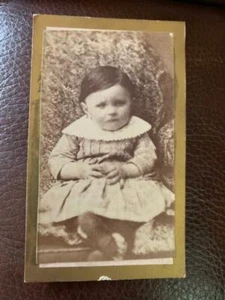 Antique CDV Photo Victorian Little Girl or Boy New York Hillman - Picture 1 of 2
