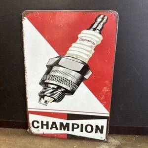 Champion Spark Plug Small Repro Tin Sign - Picture 1 of 4