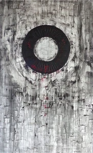 SUPERB ORIGINAL ROB VAN HEERTUM "Vicious Circle" ABSTRACT PAINTING - Picture 1 of 2