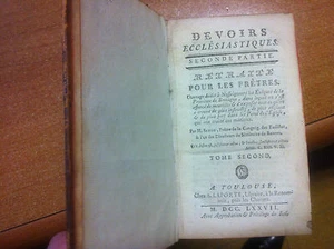1777 DEVOIRS ECCLESIASTIQUES - RETRAITE POUR LES PRETRES-SECONDE PARTIE - Imagen 1 de 1