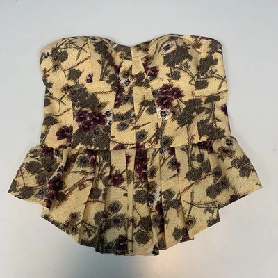 Jessica Simpson Top Womens Medium Bustier Floral Peplum Feminine Coquette M - Image 1 of 4