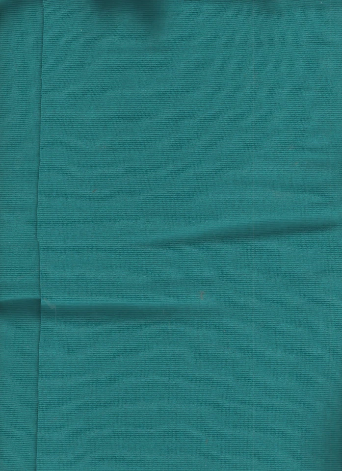 fabric 1 yard ribbing #225 cotton polyester 58" wide teal blue - Image 1 of 1