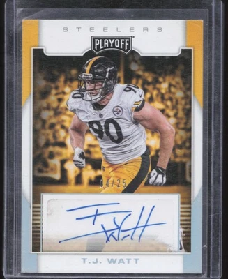 2017 Panini Playoff #RAV-TJ T.J. Watt Rookie Autograph Variations #/25 - Image 1 of 2