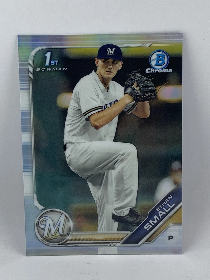 2019 Bowman Draft Refractor Ethan Small 1st Bowman BDC-28 Brewers - Image 1 of 2