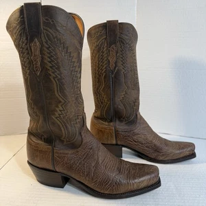 Lucchese Men’s 7.5 Cowboy Boot Classics 2000 T3236 Bison Calf Western Leather - Picture 1 of 24