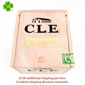 C.L.E. Connecticut 40 x 4 Empty Wood Cigar Box 4.5" x 4.25" x 3.5" - Picture 1 of 12