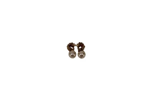 Vintage Givenchy Womens Yellow Gold Pleated Faux Pearl Drop Earrings - Picture 1 of 6