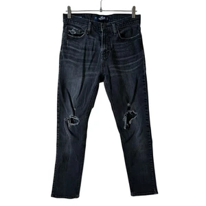 Jeans Hollister uomo Epic Flex atletico skinny effetto invecchiato nero taglia 30x32 punk - Foto 1 di 11